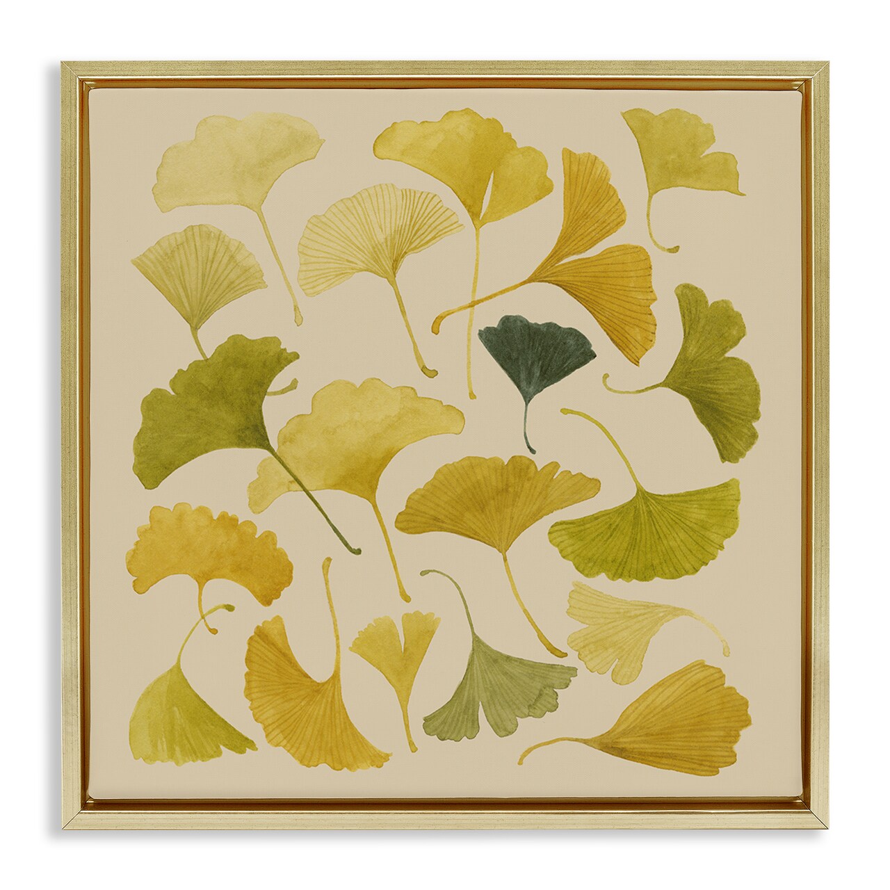 Stupell Industries Ginkgo Leaves Yellow Green Floating Frame By Grace Popp